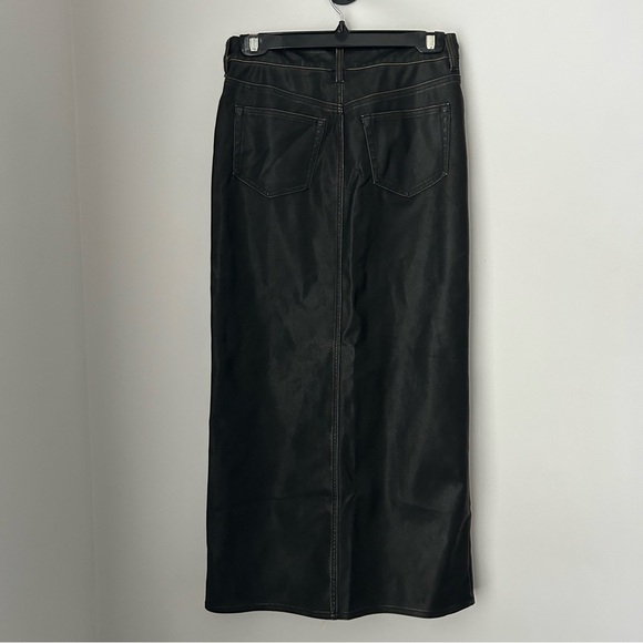 Divided Coated Leather Look Skirt - Picture 3 of 7